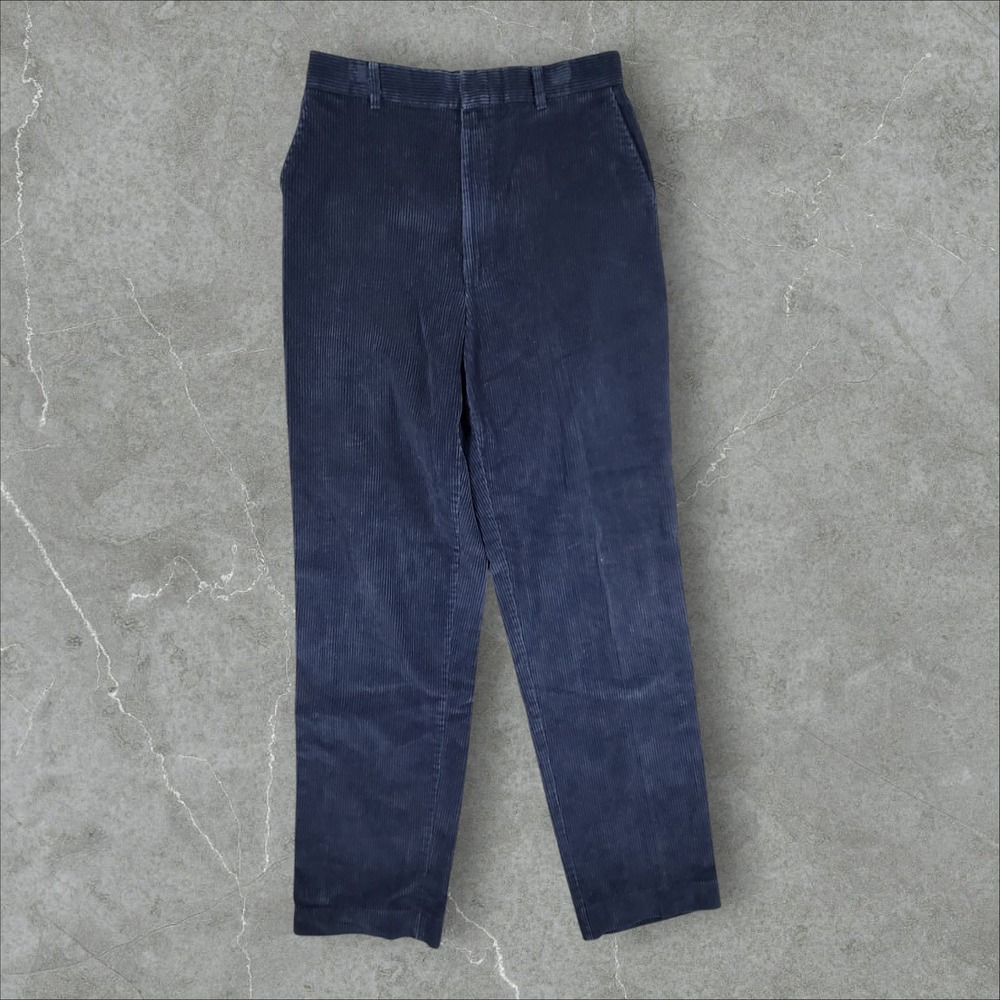 American Eagle Corduroy Pants Womens 12 Navy Blue High Rise Straight Leg USA B83